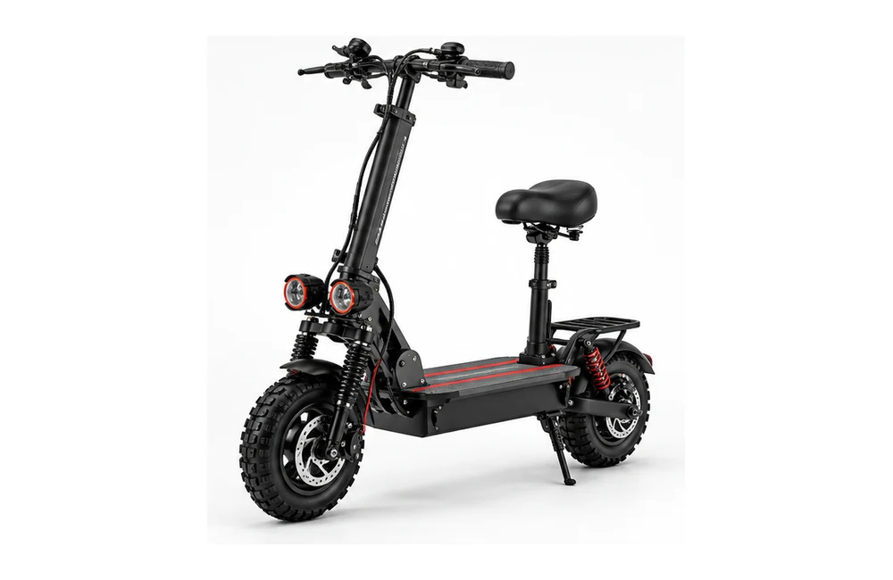 Patinete elétrico robusto com banco semelhante ao Bolin M4